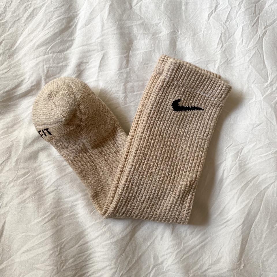 1 pair of solid sandstone nike crew socks. fits... - Depop