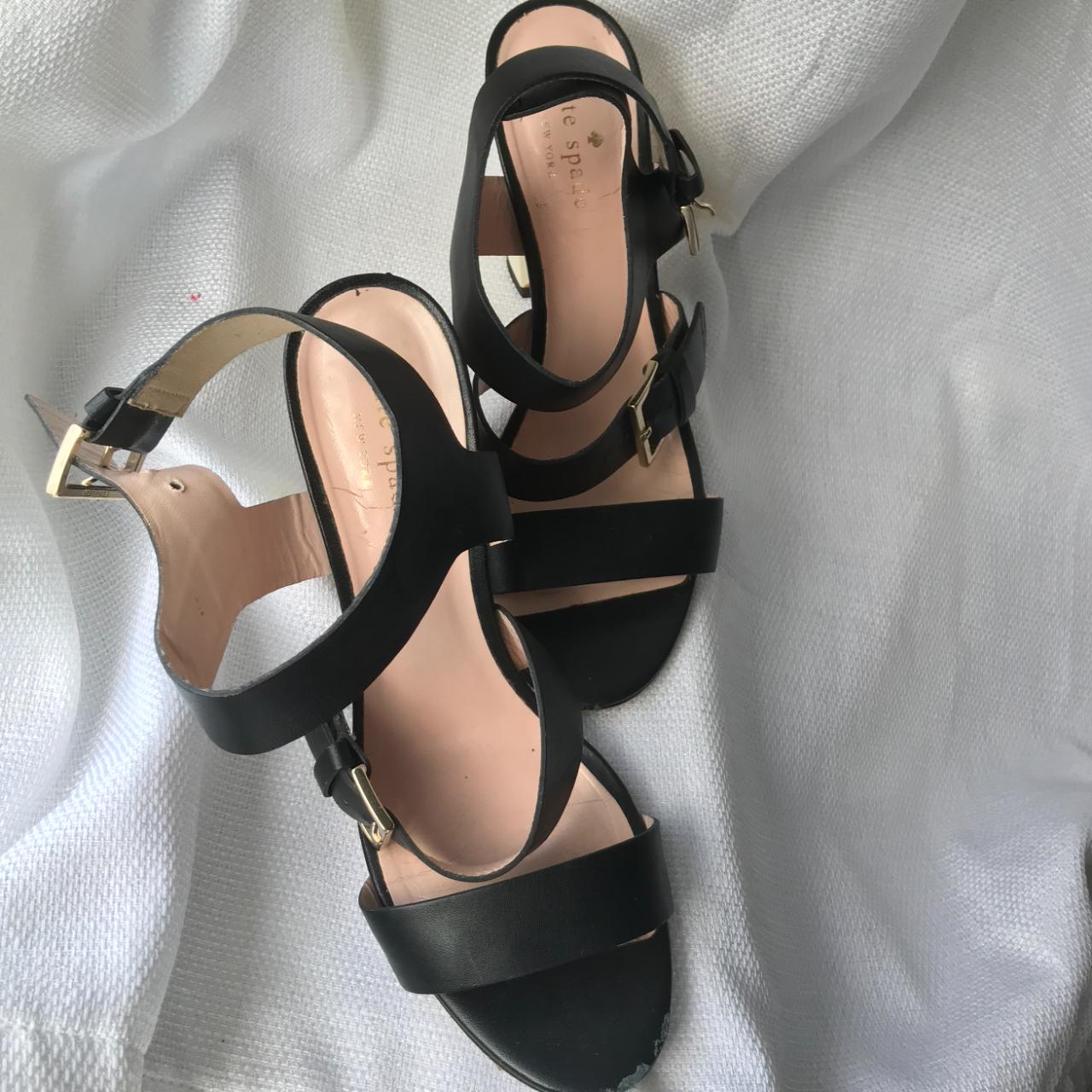 Kate Spade black and White buckle Heals - Size... - Depop