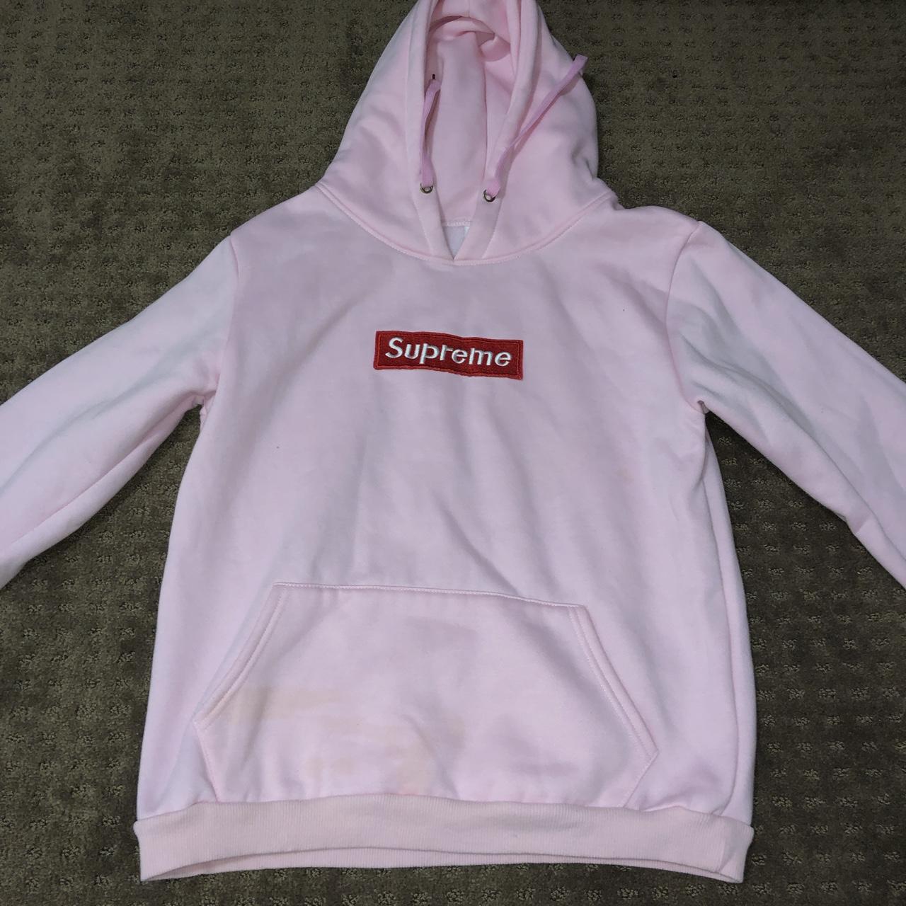 my local thrift is selling this tragic fake supreme hoodie for