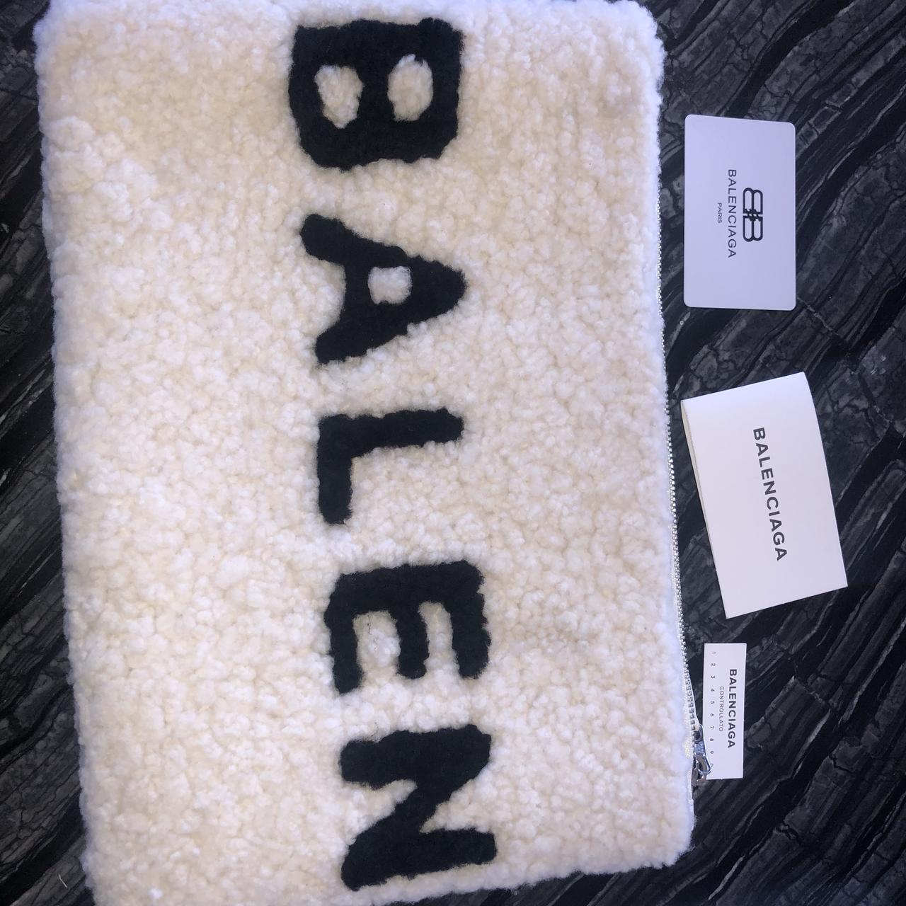 Balenciaga 2025 shearling pouch