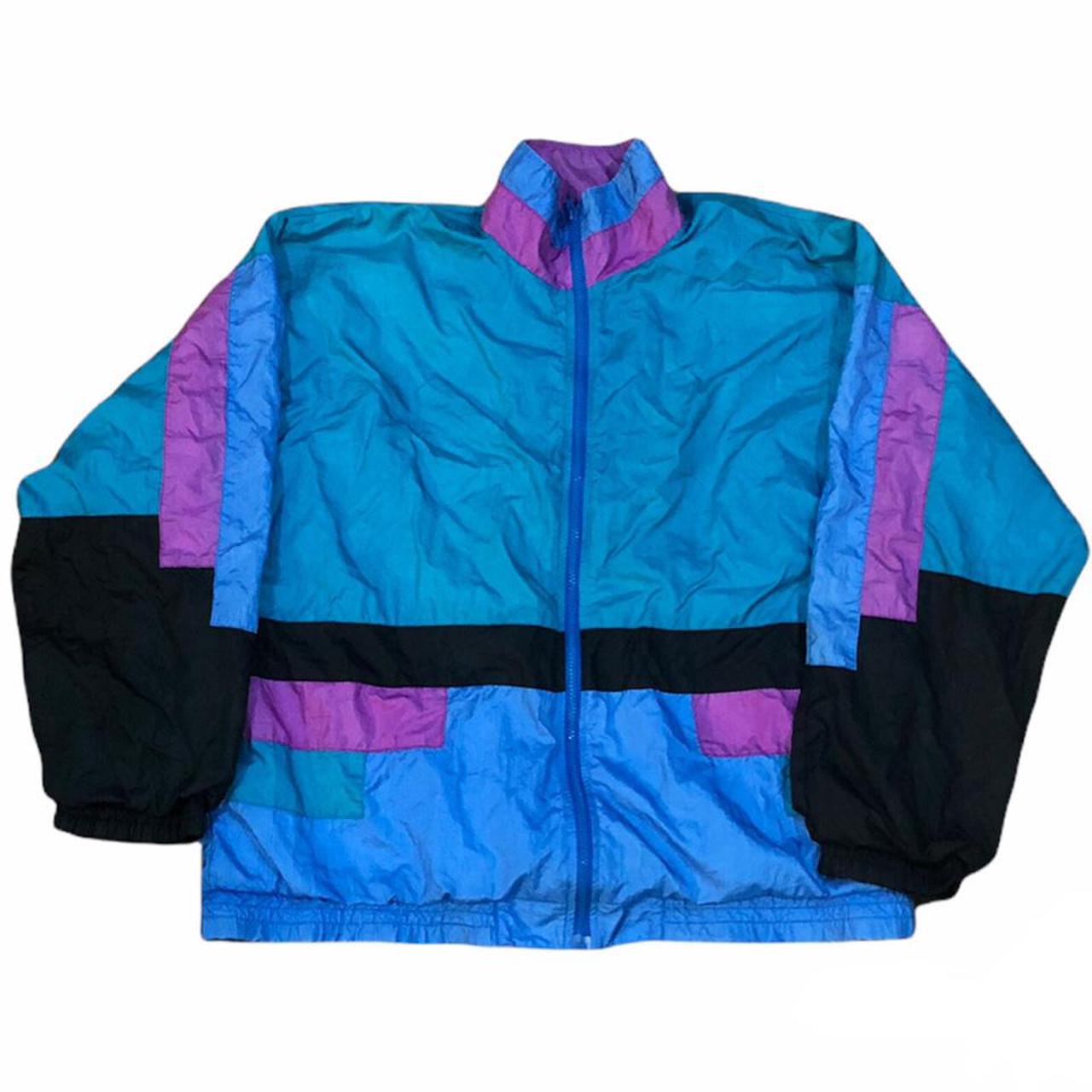 Vintage 90s Multicolor Windbreaker Brand:... - Depop