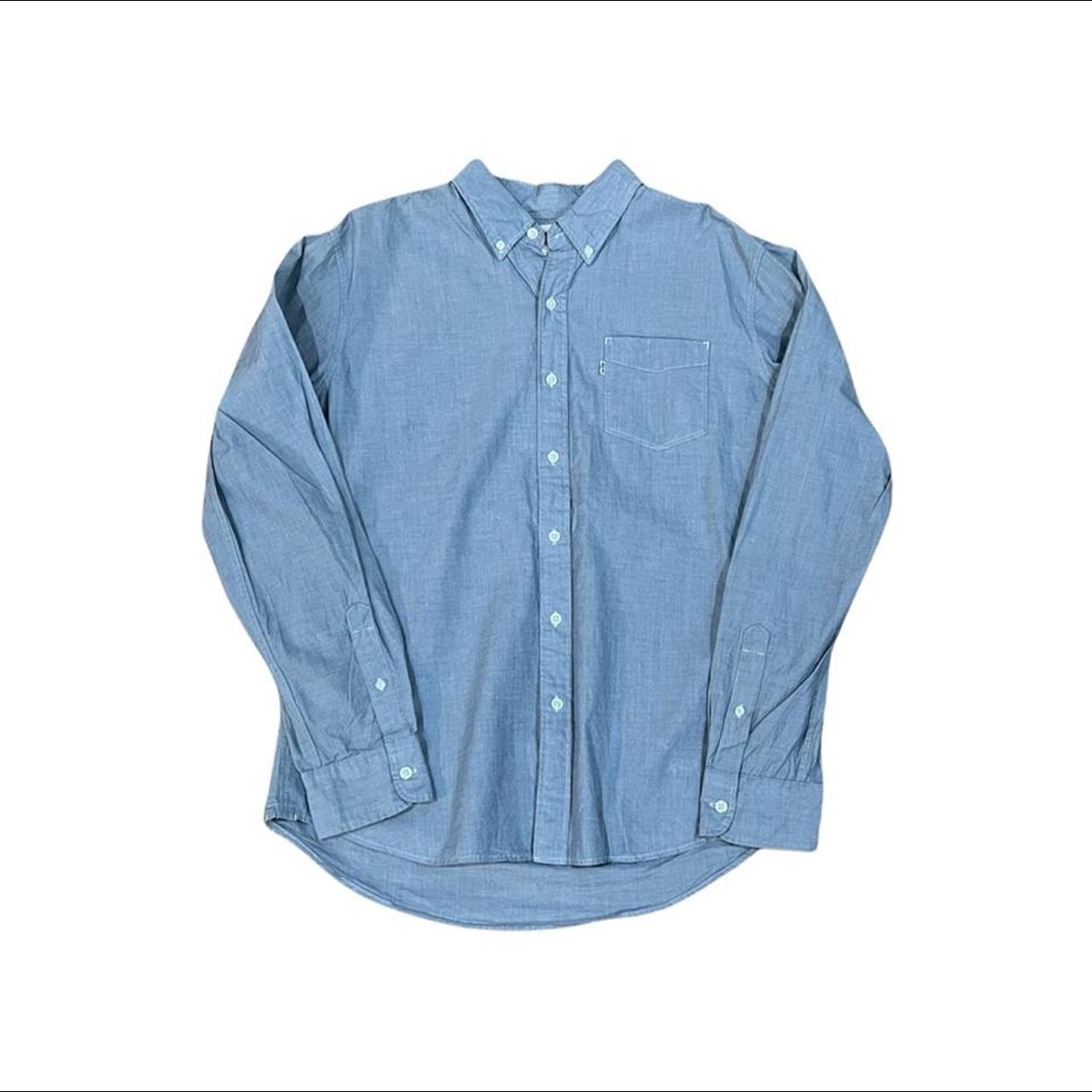 Levis Denim Light Wash Button Up Dress Shirt Brand:... - Depop