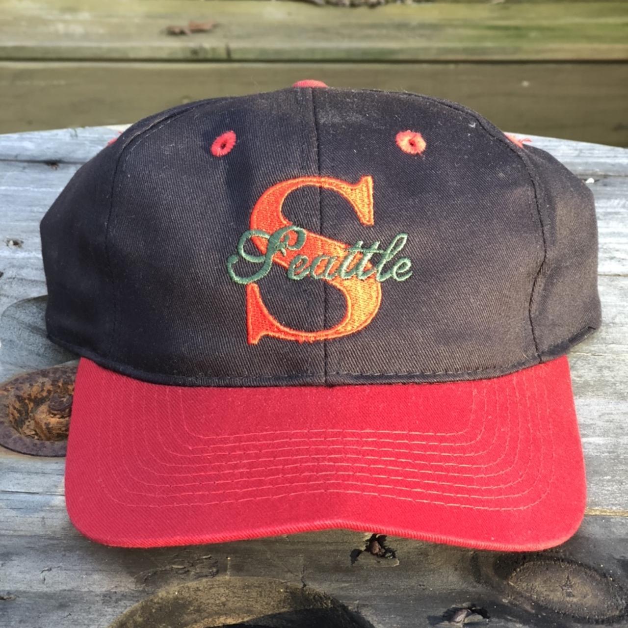 Vintage 90s Seattle Mariners Blockhead Snapback... - Depop