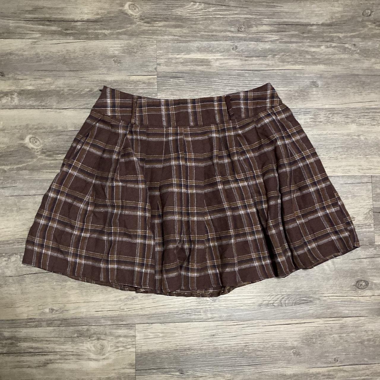 brown schoolgirl skirt