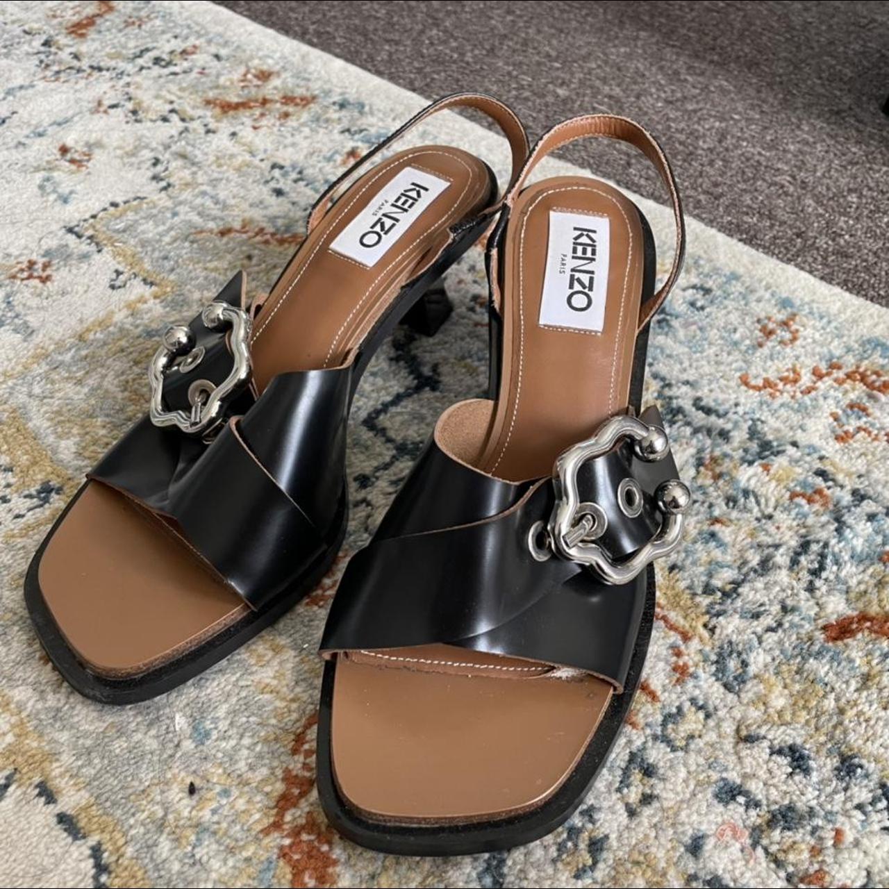 Kenzo Women's Black Sandals Depop