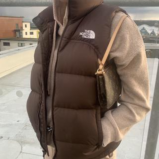 brown north face bodywarmer