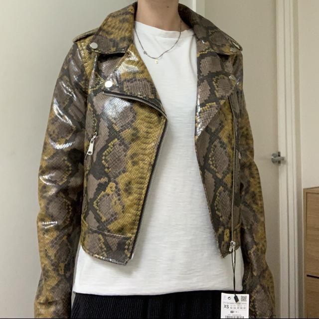 Zara snakeskin hotsell biker jacket