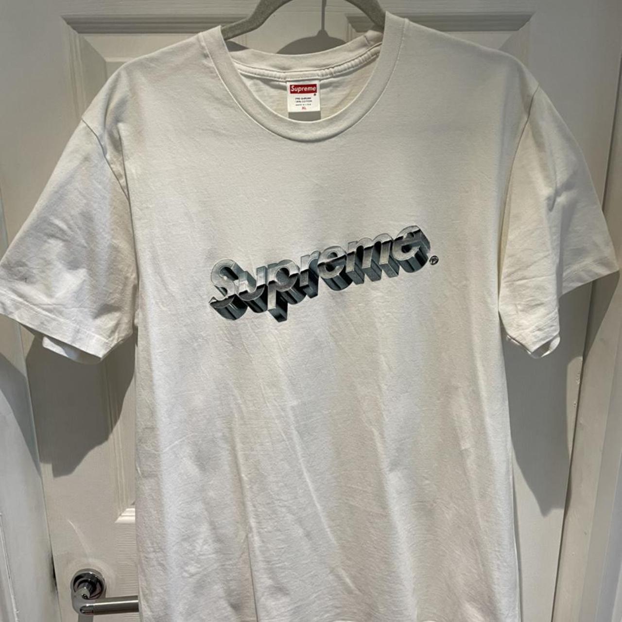 【新品国産】Supreme Chrome Logo Tee 白 Tシャツ/カットソー(半袖/袖なし)
