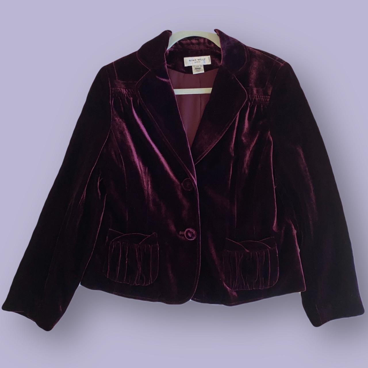 Crushed Purple Velvet Blazer Jacket • Nine West ... - Depop