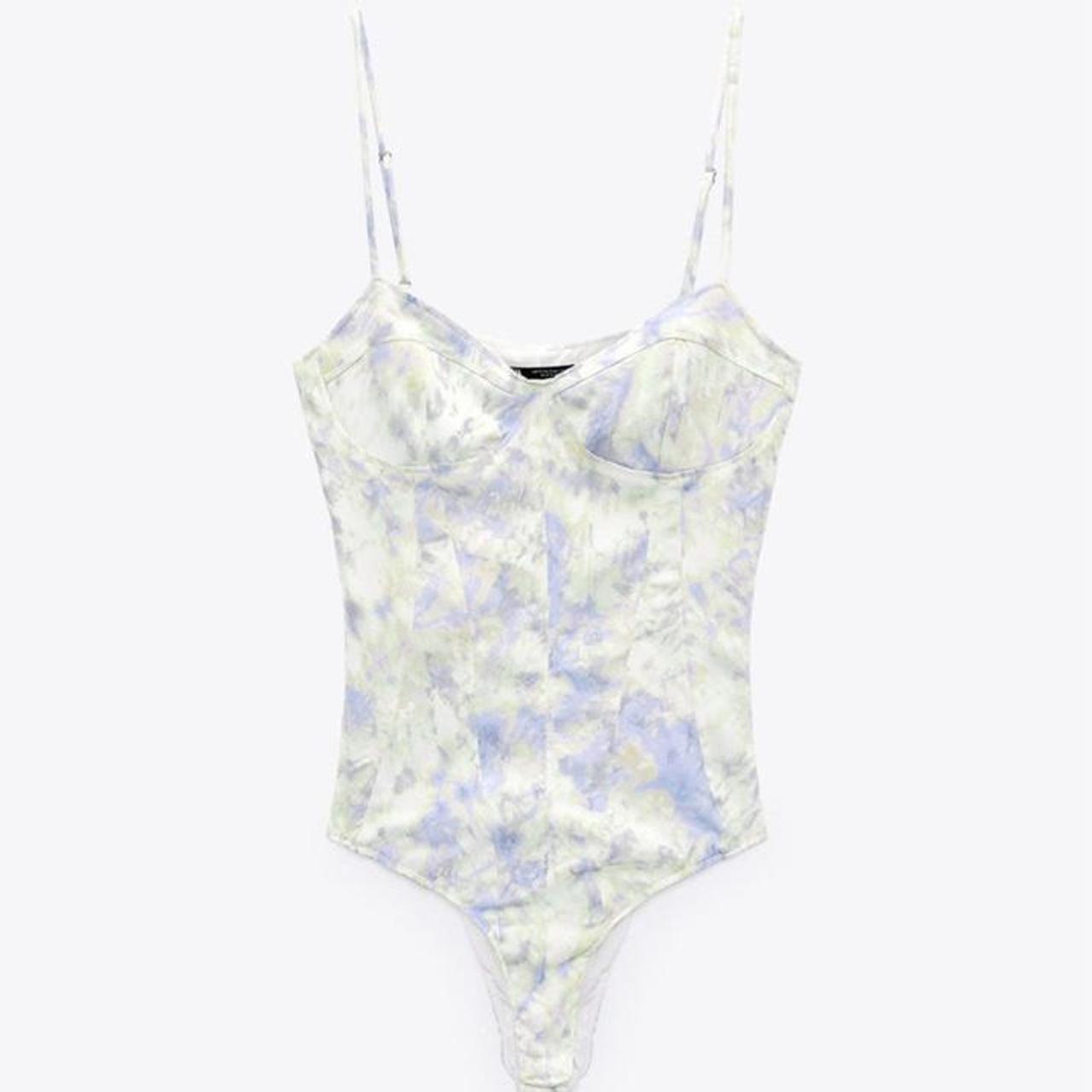 zara tie dye bustier bodysuit