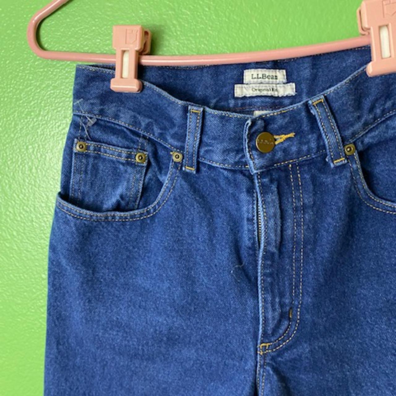 LL BEAN 90s MOM JEANS real vintage dark blue wash. Depop