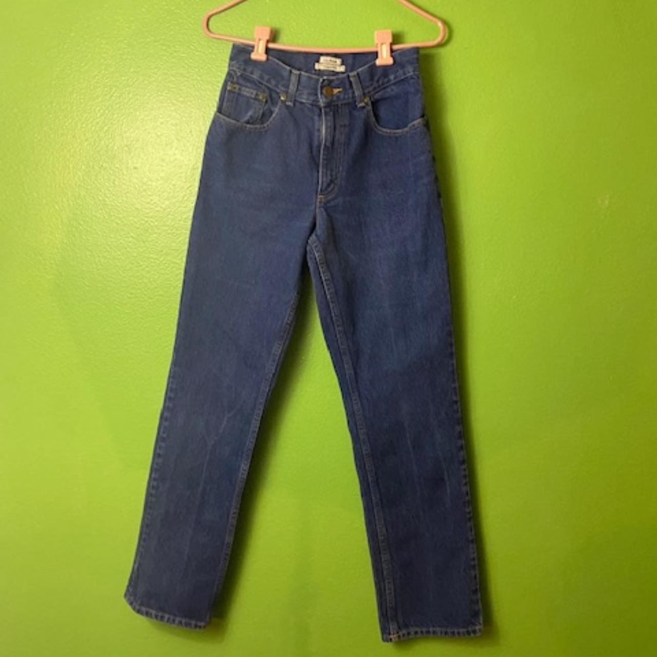LL BEAN 90s MOM JEANS real vintage dark blue wash. Depop