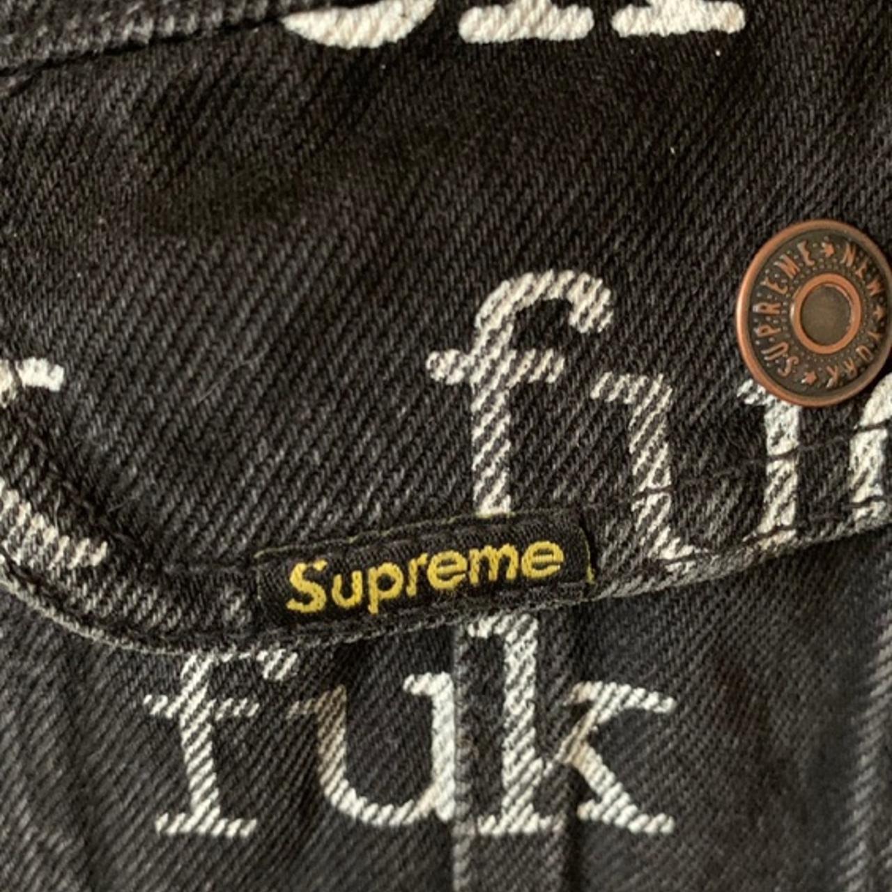 Supreme fuck denim jacket 9/10 - Depop