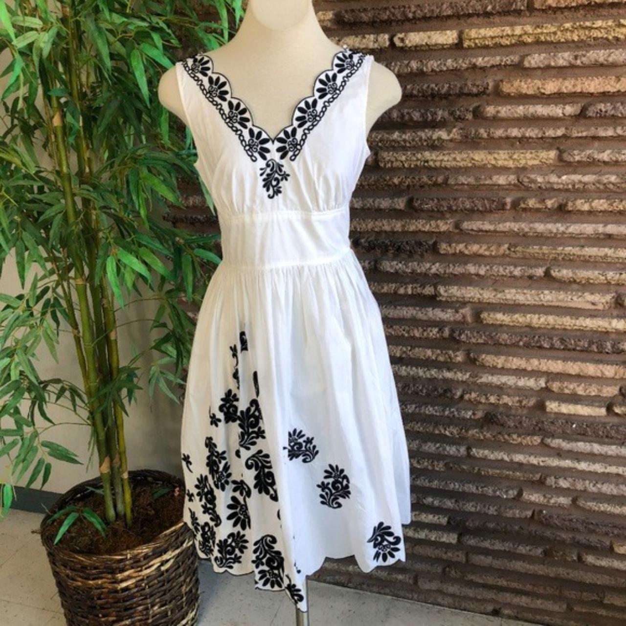 The perfect afternoon tea dress White with black... Depop
