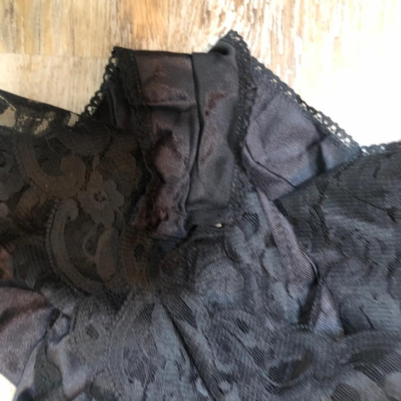 Black lace teddy bodysuit Snap Crotch Lace on the... - Depop