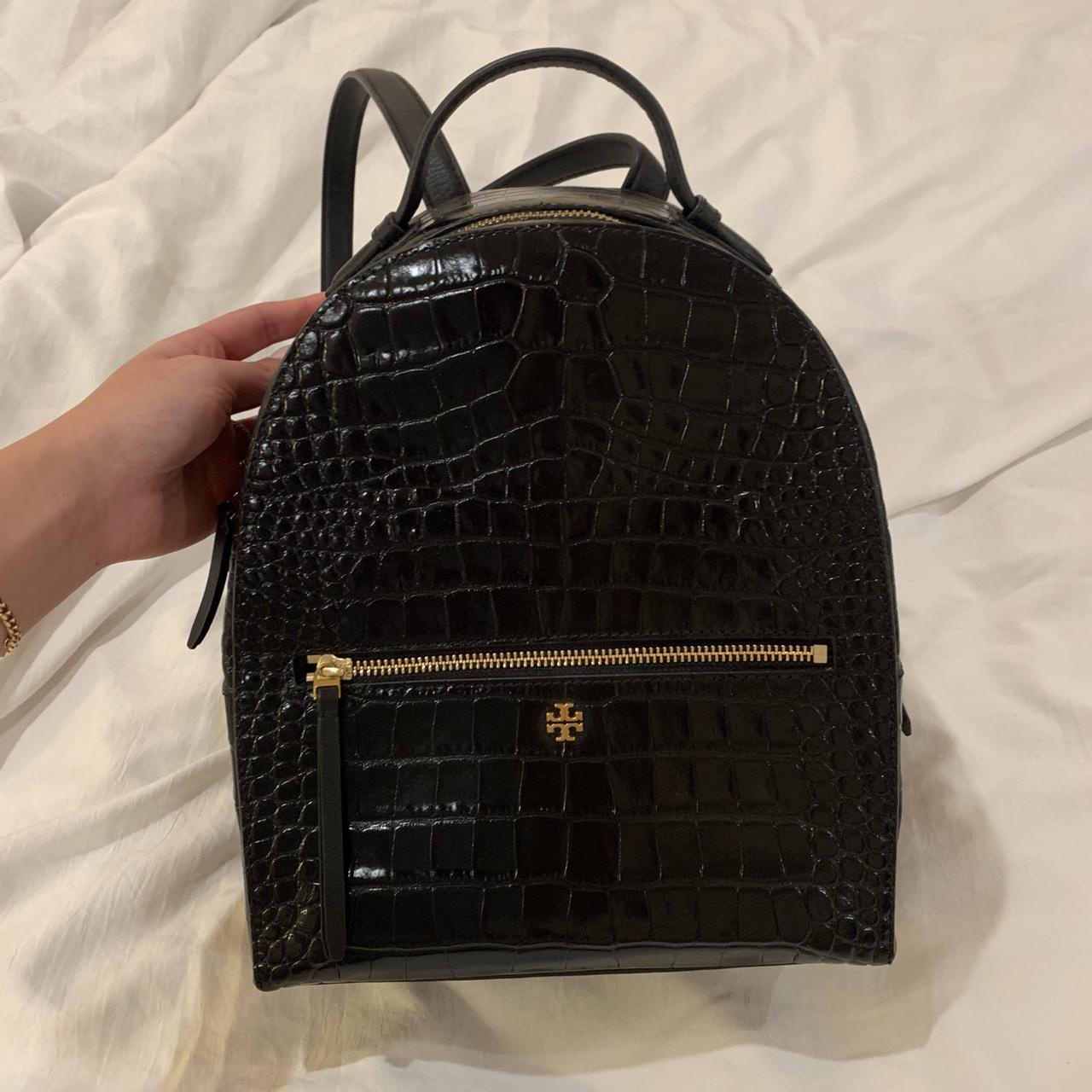 Tory burch croc shop embossed mini backpack