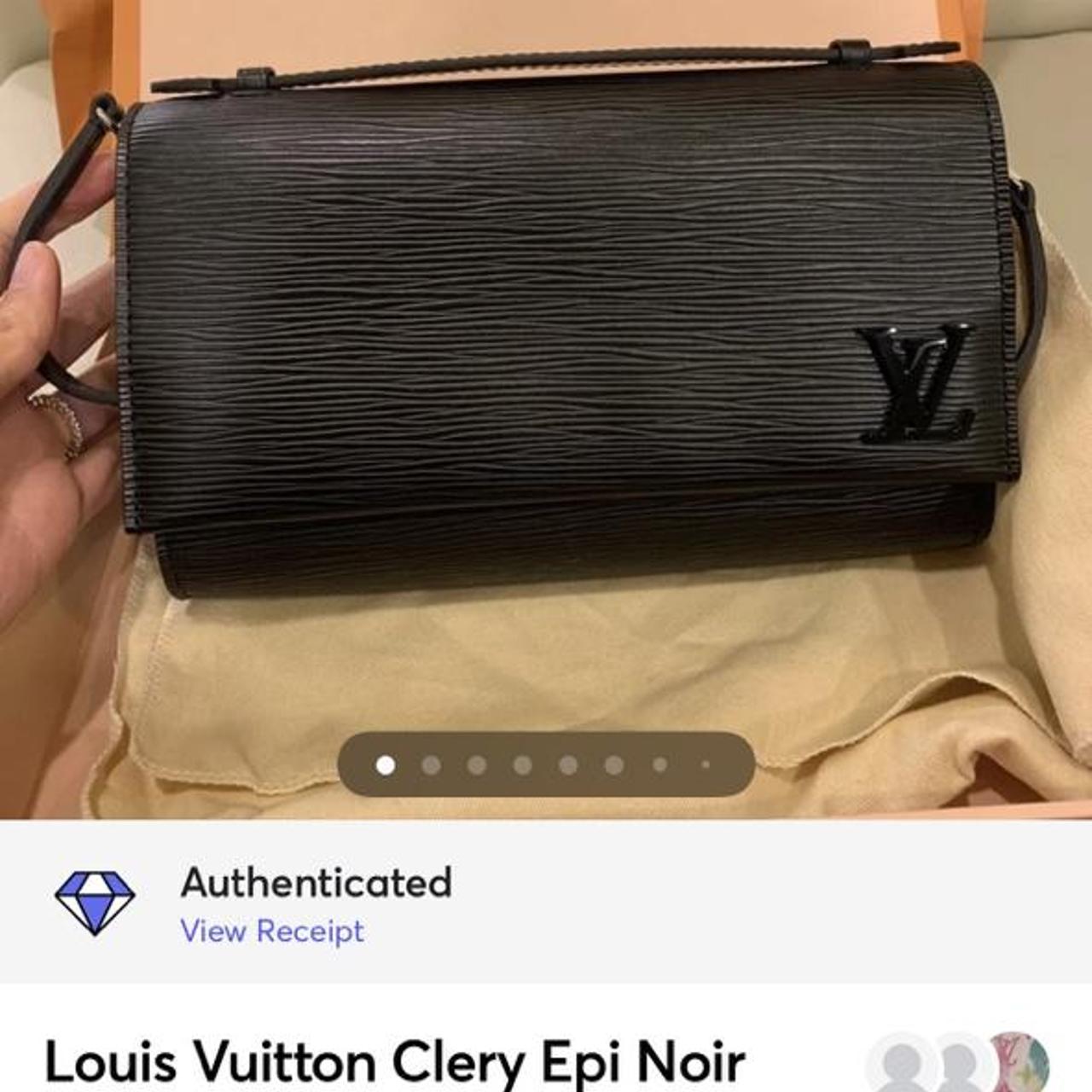 authentic louis button clery epi noir black clutch - Depop