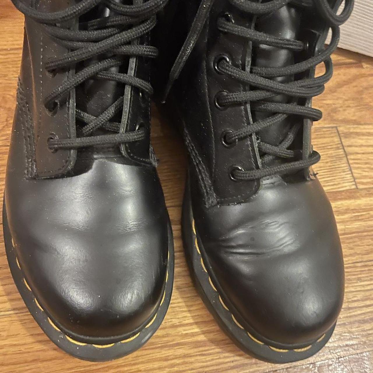 slightly worn but good condition black leather dr.... - Depop