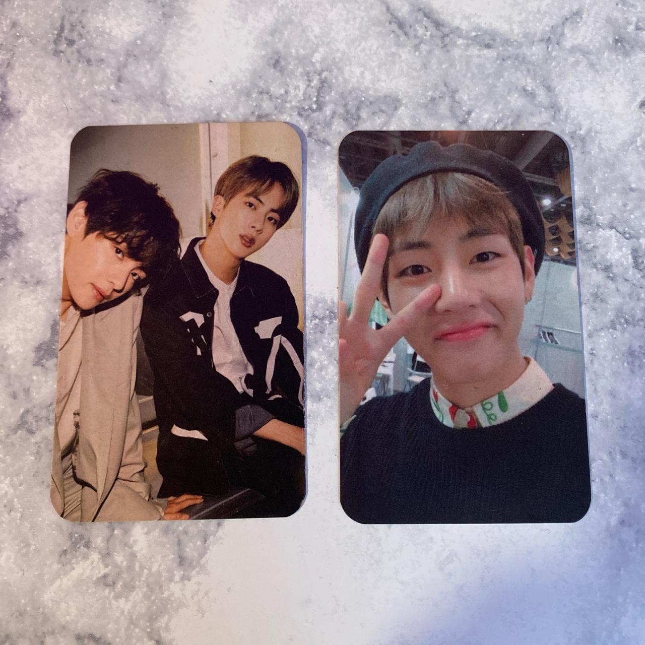 two bts photo cards (tae and jin) (tae selfie) (free... - Depop