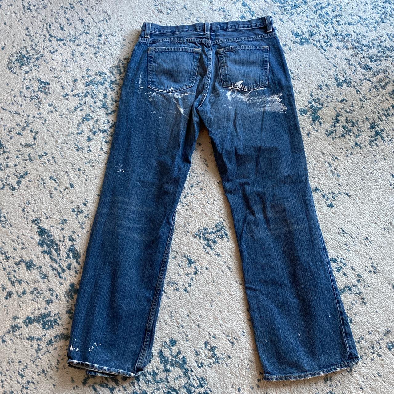 Cool baggy jeans with paint splatter designs... - Depop