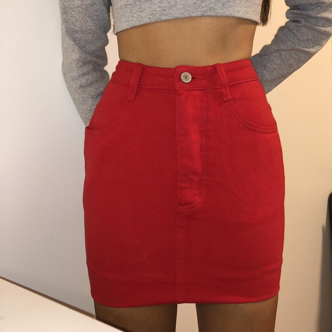 Fiery Red Brandy Melville denim skirt Never worn