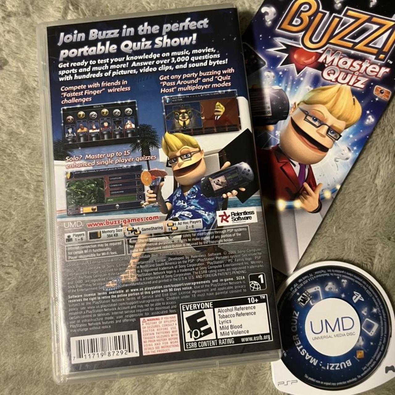 Buzz! Master Quiz PSP game Complete in box with... - Depop