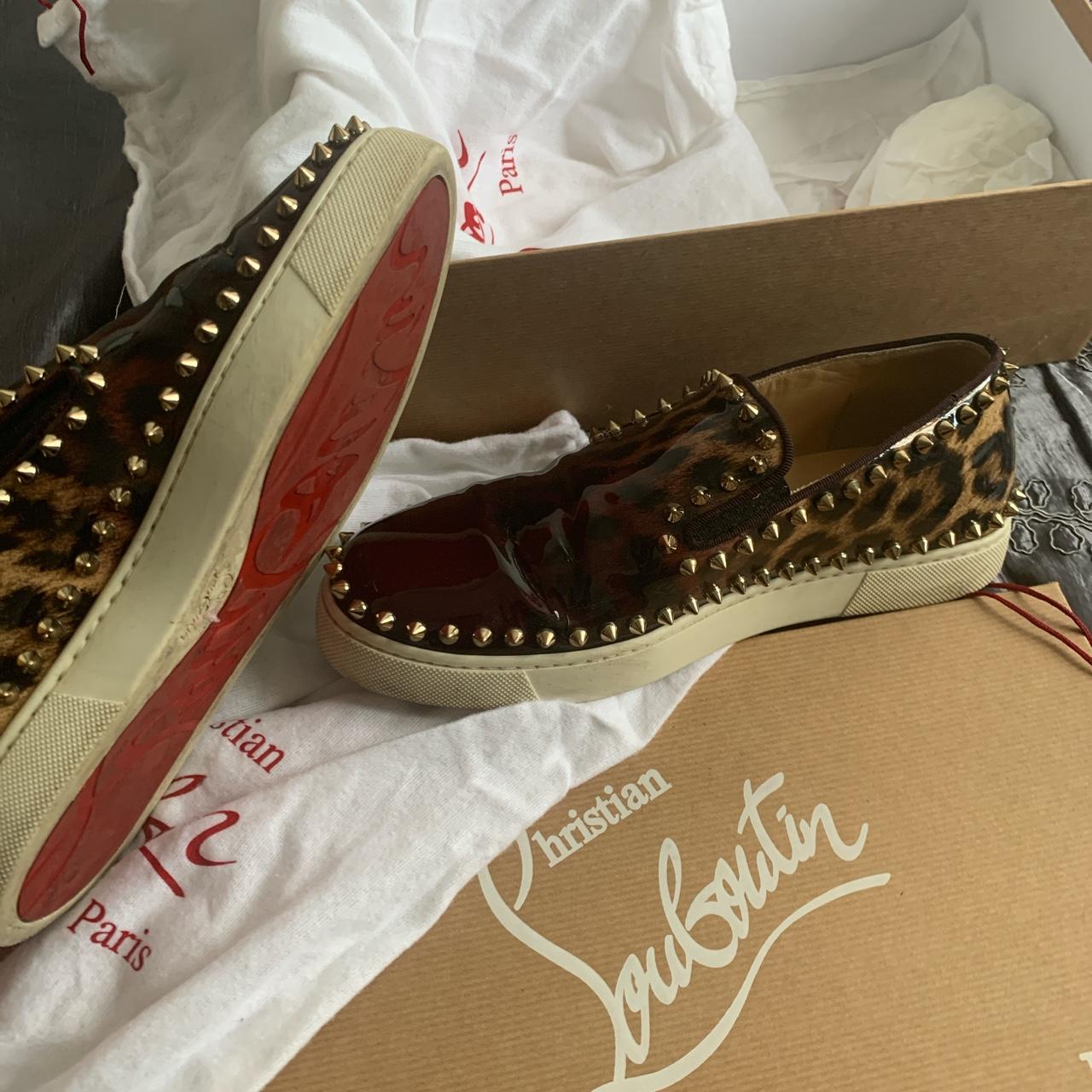 Christian Louboutin faded leopard print Boat. Depop