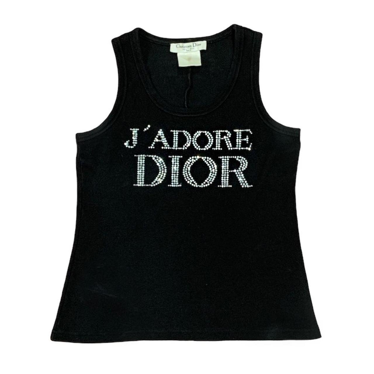 Christian Dior ‘Jadore Dior’ black rib knit tank top... - Depop
