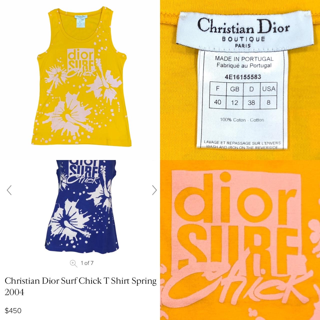 Christian Dior SS2004 ‘Surf Chick’ hibiscus tank...
