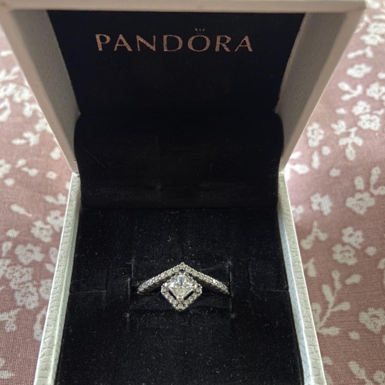 Square sparkle clearance ring pandora