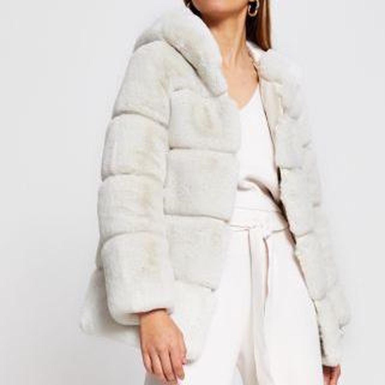 river island cream faux fur jacket