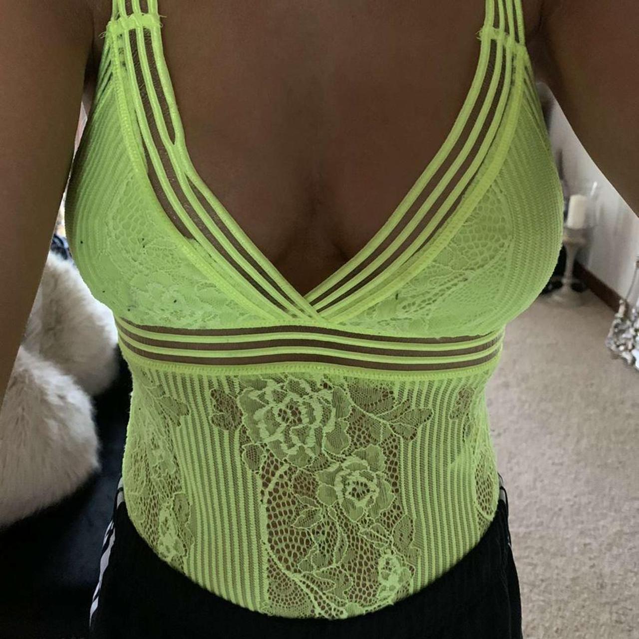 new-look-women-s-green-and-yellow-bodysuit-depop