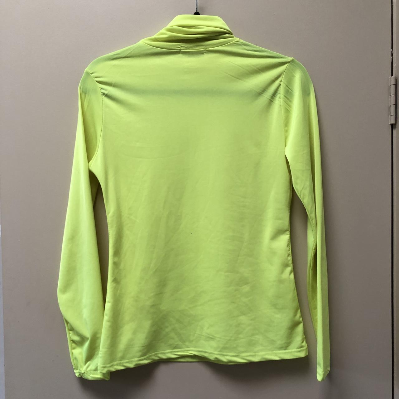 Neon yellow skivvy/turtle neck top. Long sleeve and... - Depop