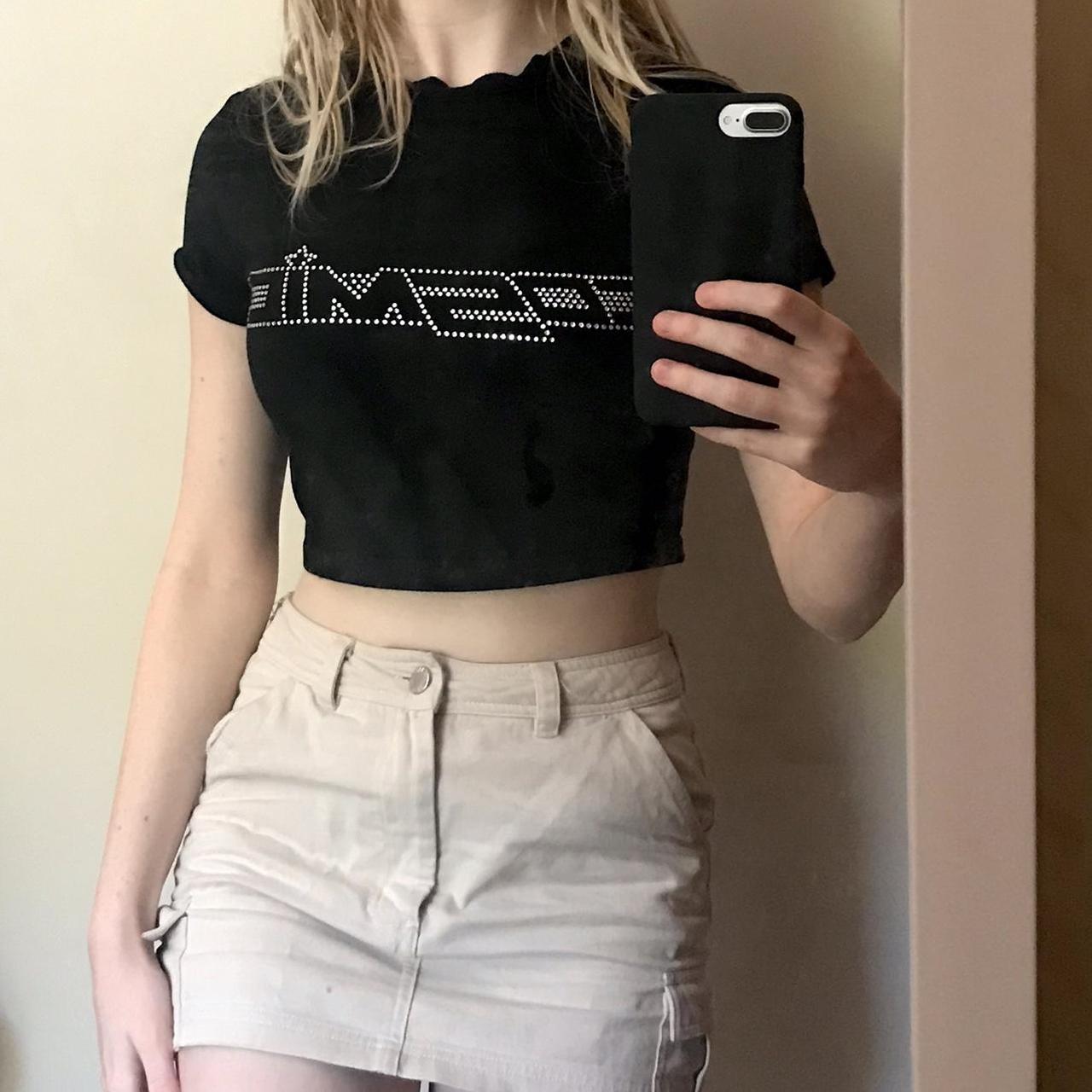 “cosmic” baby tee with rhinestones 🛸🛸🛸 no tags but... - Depop