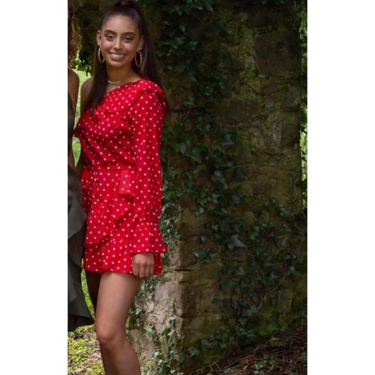 I saw it first red polka dot dress best sale