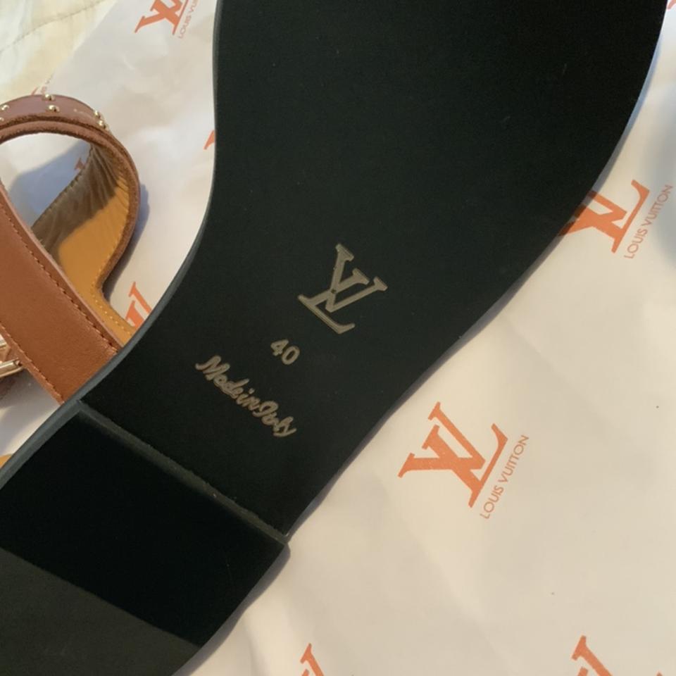 Louis Vuitton - Authenticated Sandal - Leather Gold Plain for Women, Never Worn