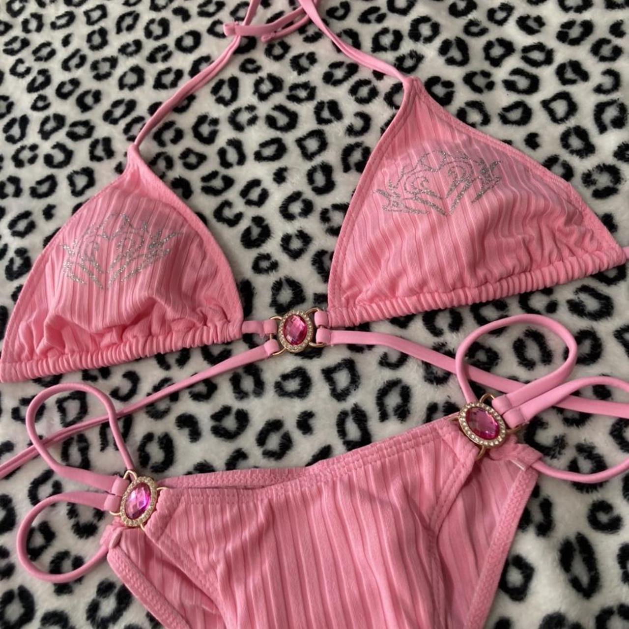 Womens Pink And Silver Bikinis And Tankini Sets Depop 1012