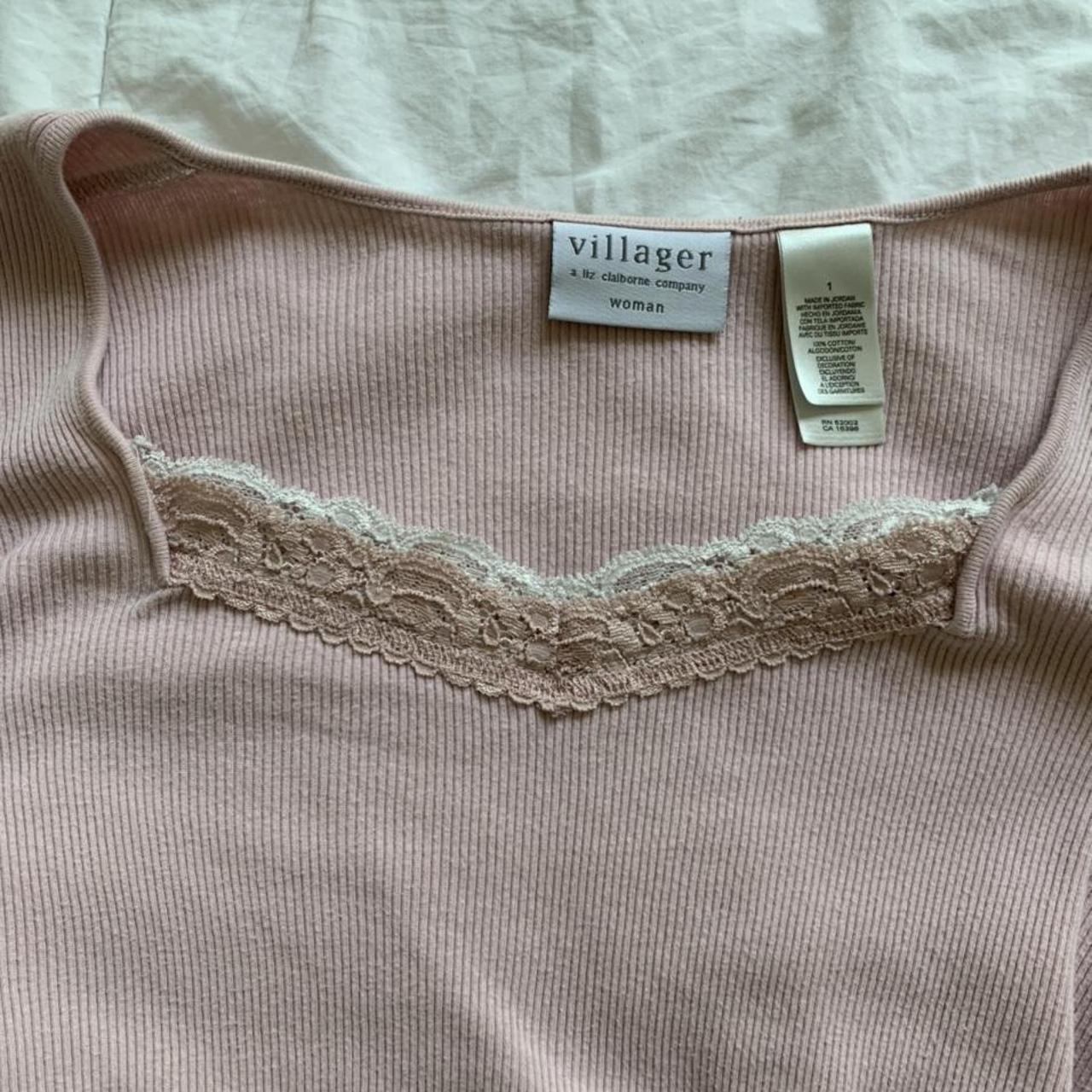 Women's Pink and White Shirt | Depop