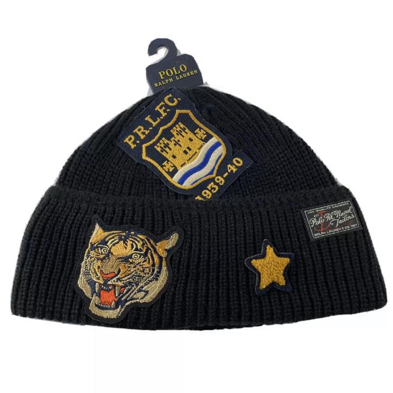 Polo Tiger Hat Polo Ralph Lauren Tiger Patch Beanie Hat New Depop
