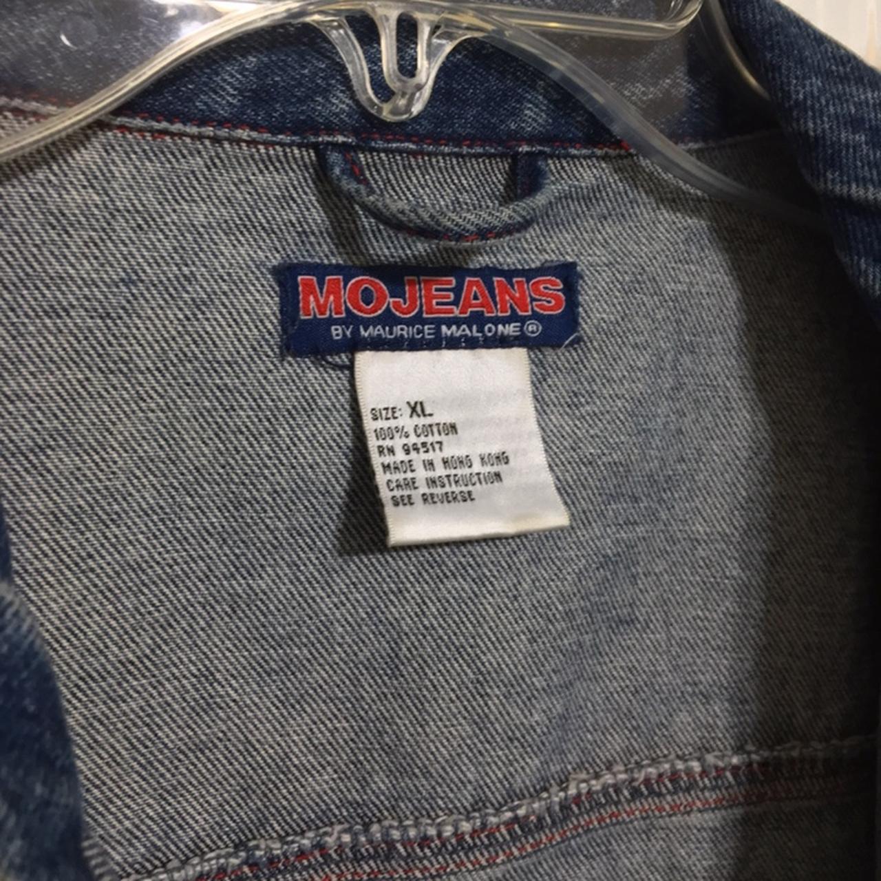 XL Maurice Malone Jean Jacket. Red stitching... - Depop