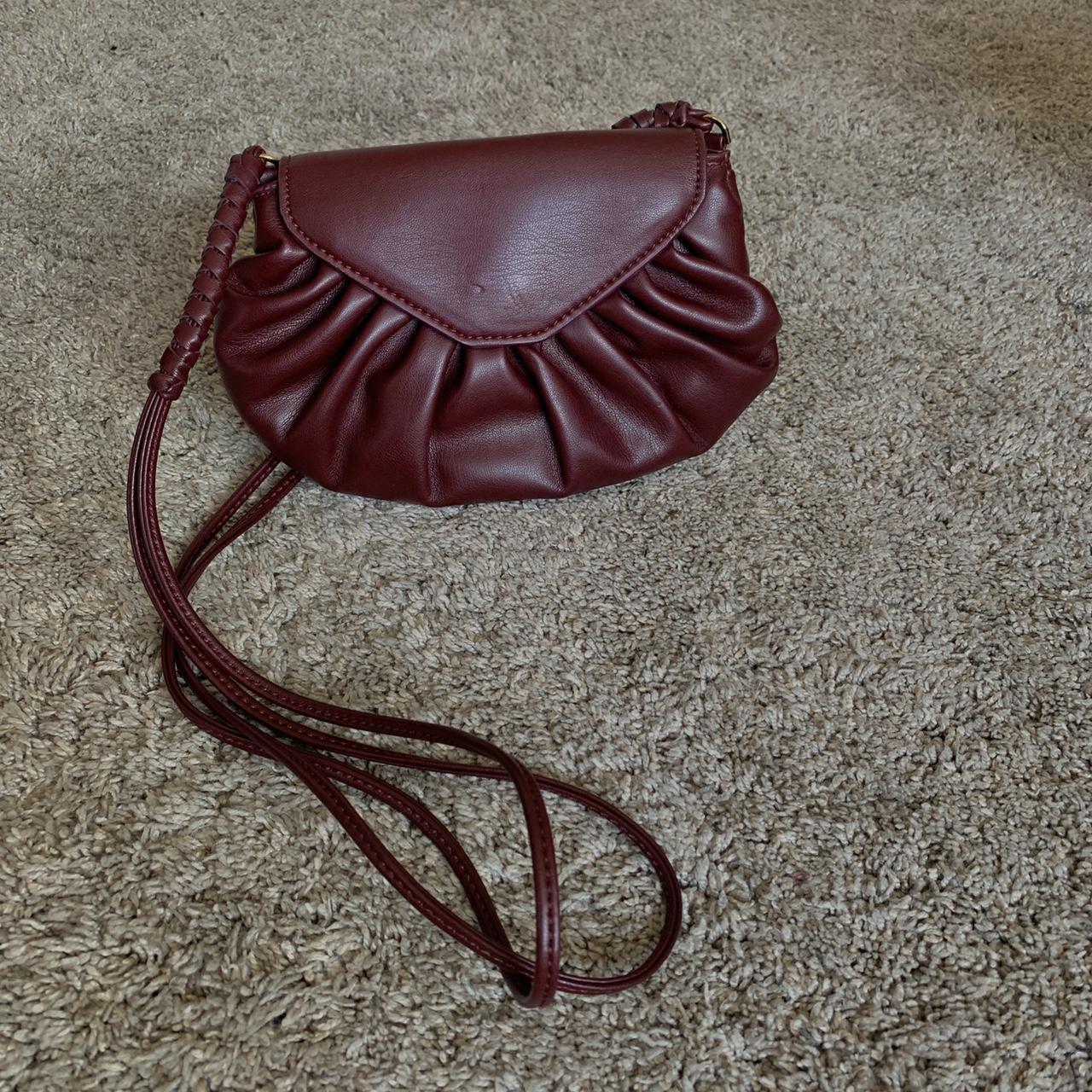 Zara Australia Zara Gathered Crossbody Bag Maroon Shoulder Bag