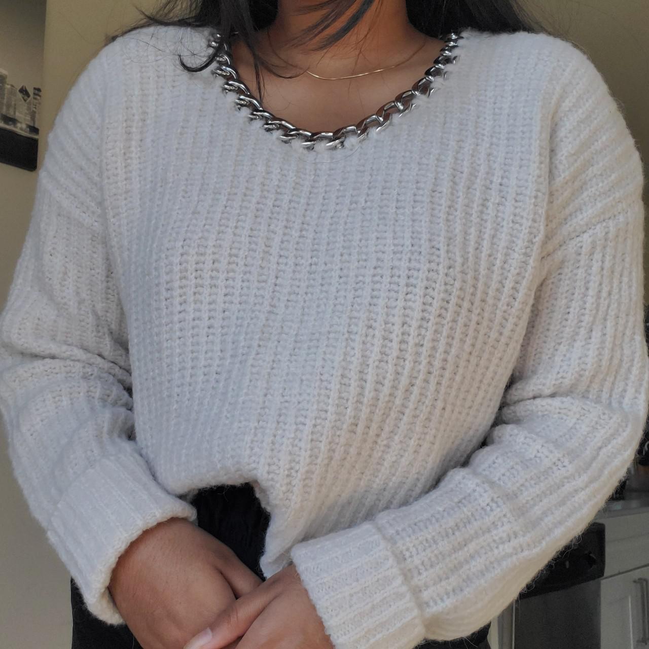 zara chain knit sweater