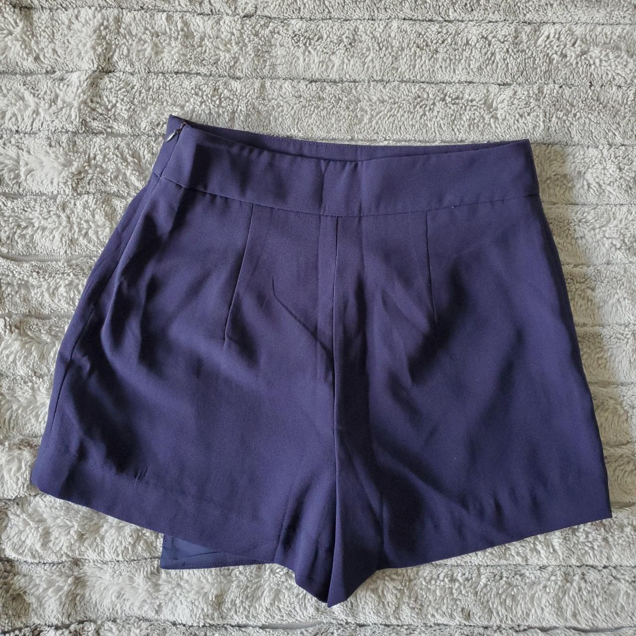 Dressy Skort Navy blue skirt with side zipper. - Depop