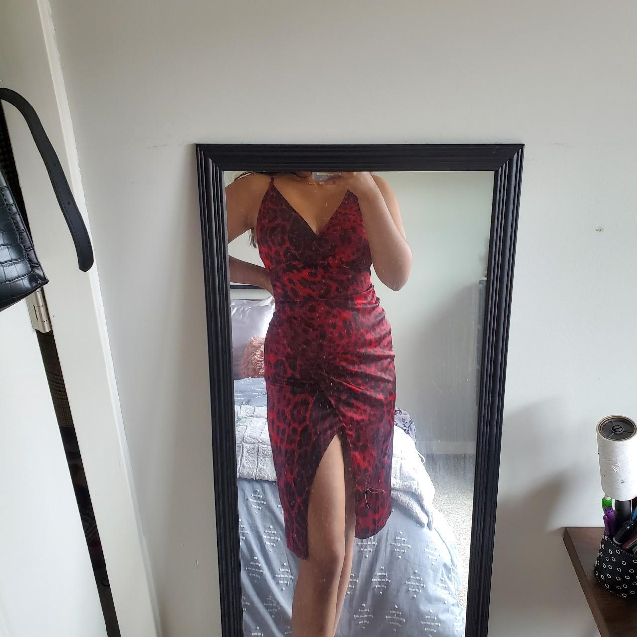 Red Cheetah Dress NWOT Sexy red cheetah print wrap