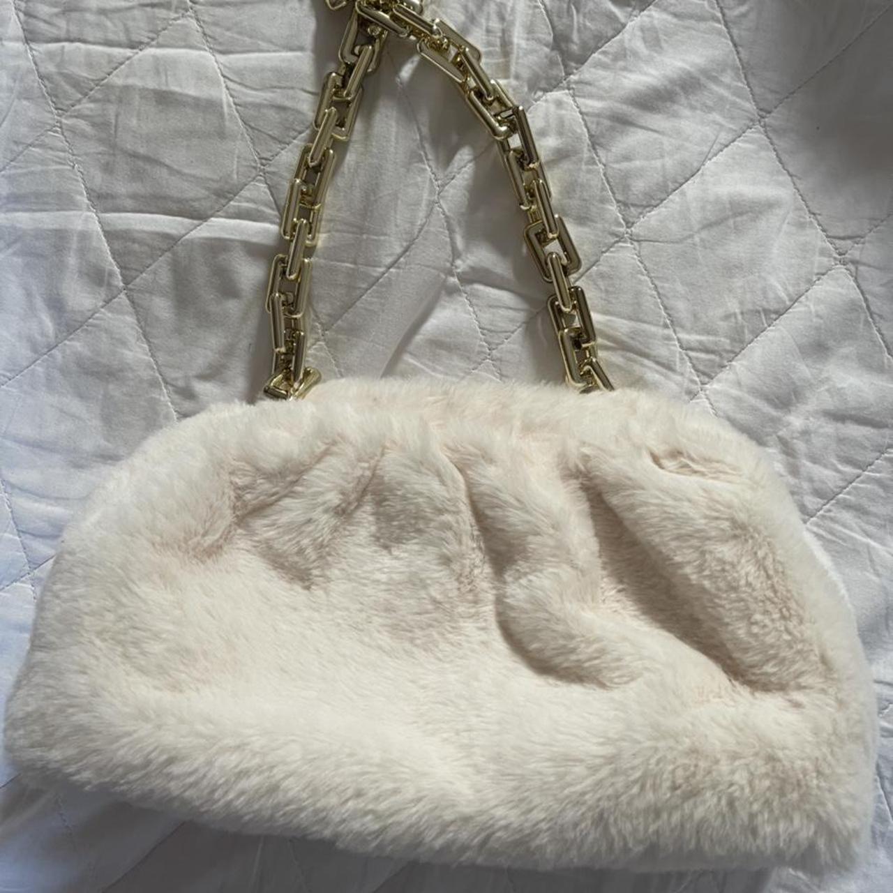 Missy empire faux fur bag with chain detail... - Depop