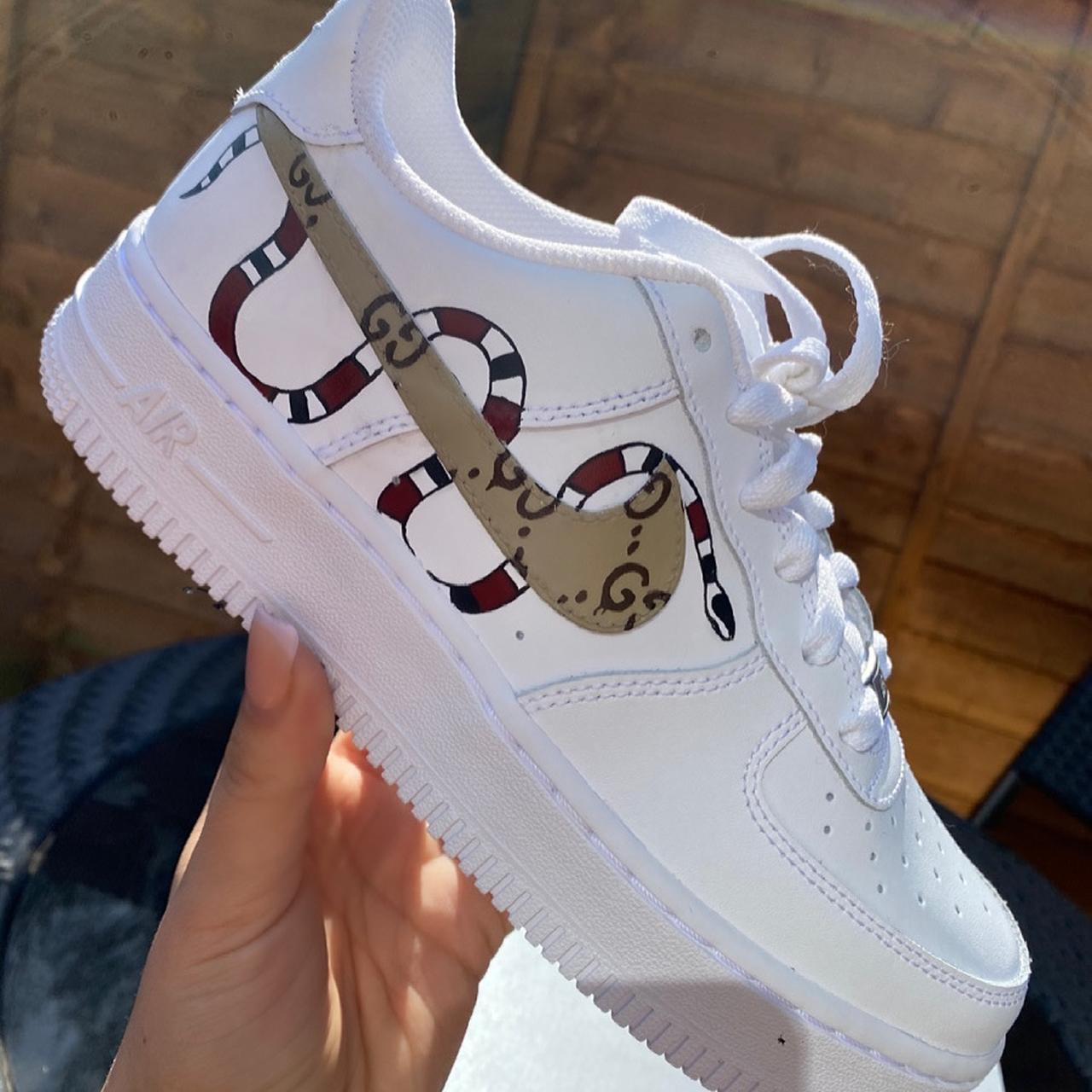 Gucci snake Air Force Hand painted with Angelus... - Depop