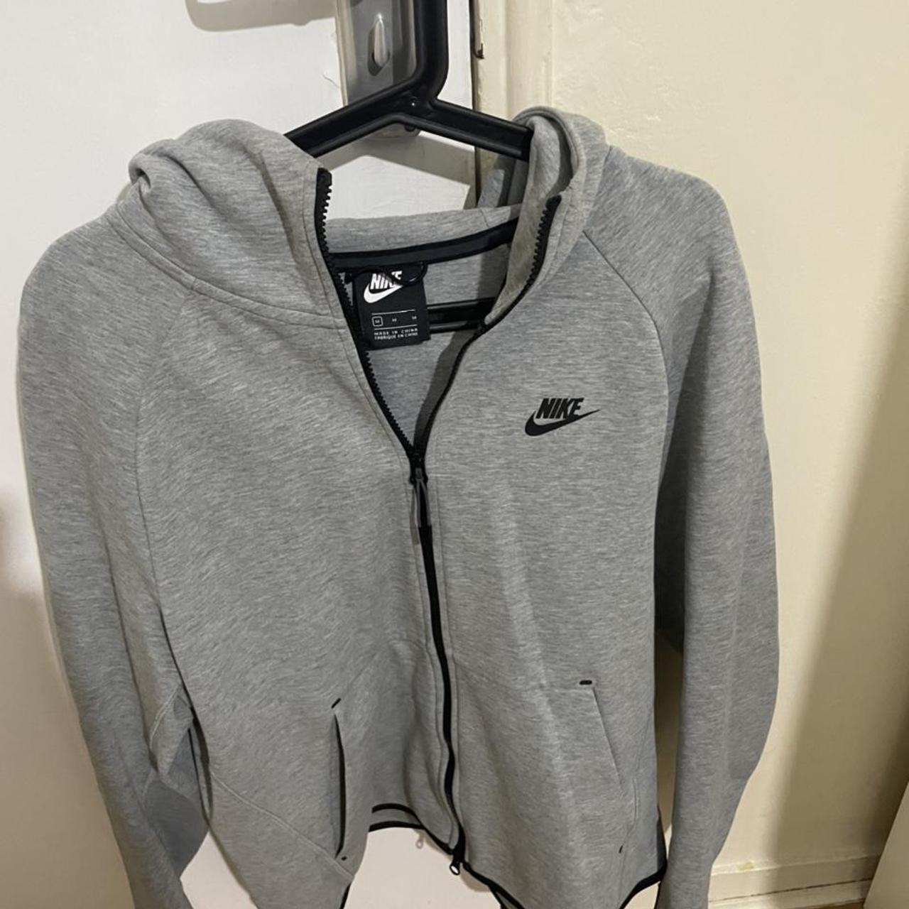mens grey tech fleece hoodie