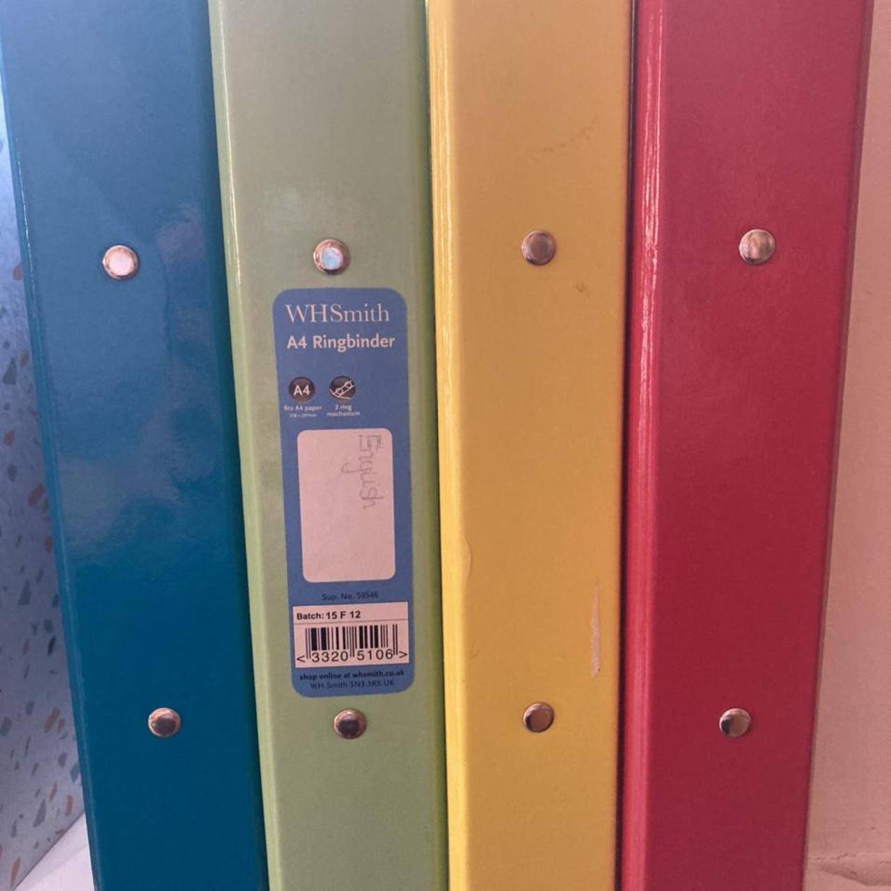 A4 WHSMITH Ring Binders in Red, Yellow, Green and... Depop