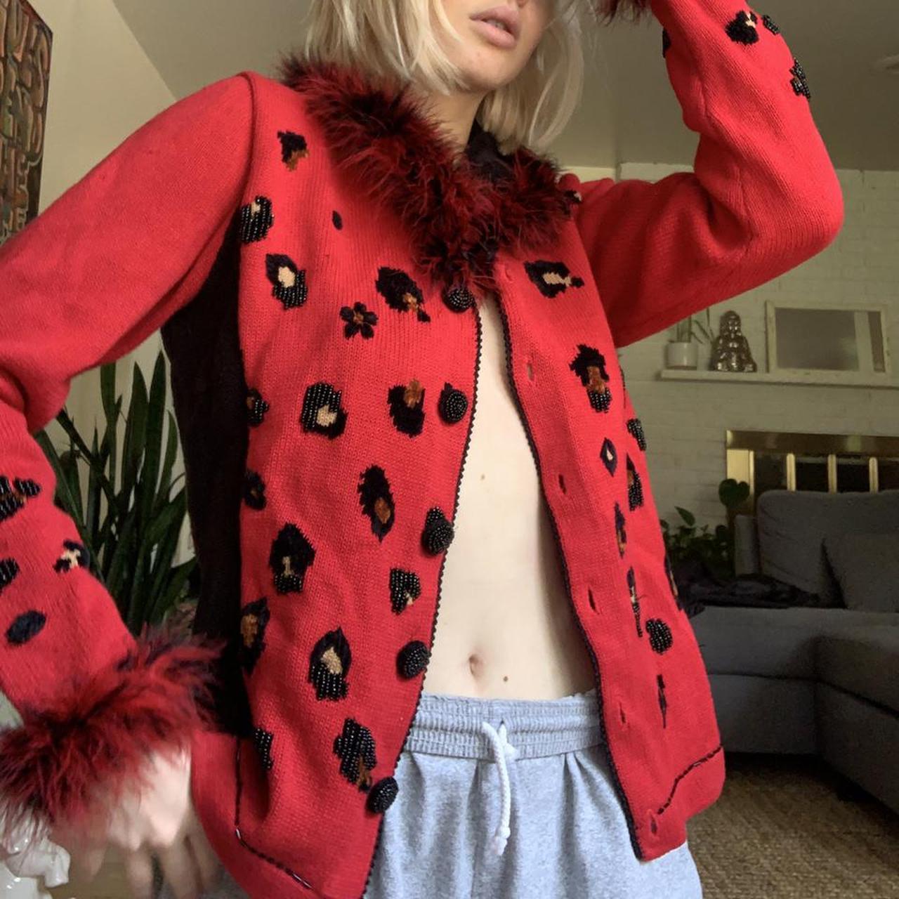 Women's Black and Red Jumper