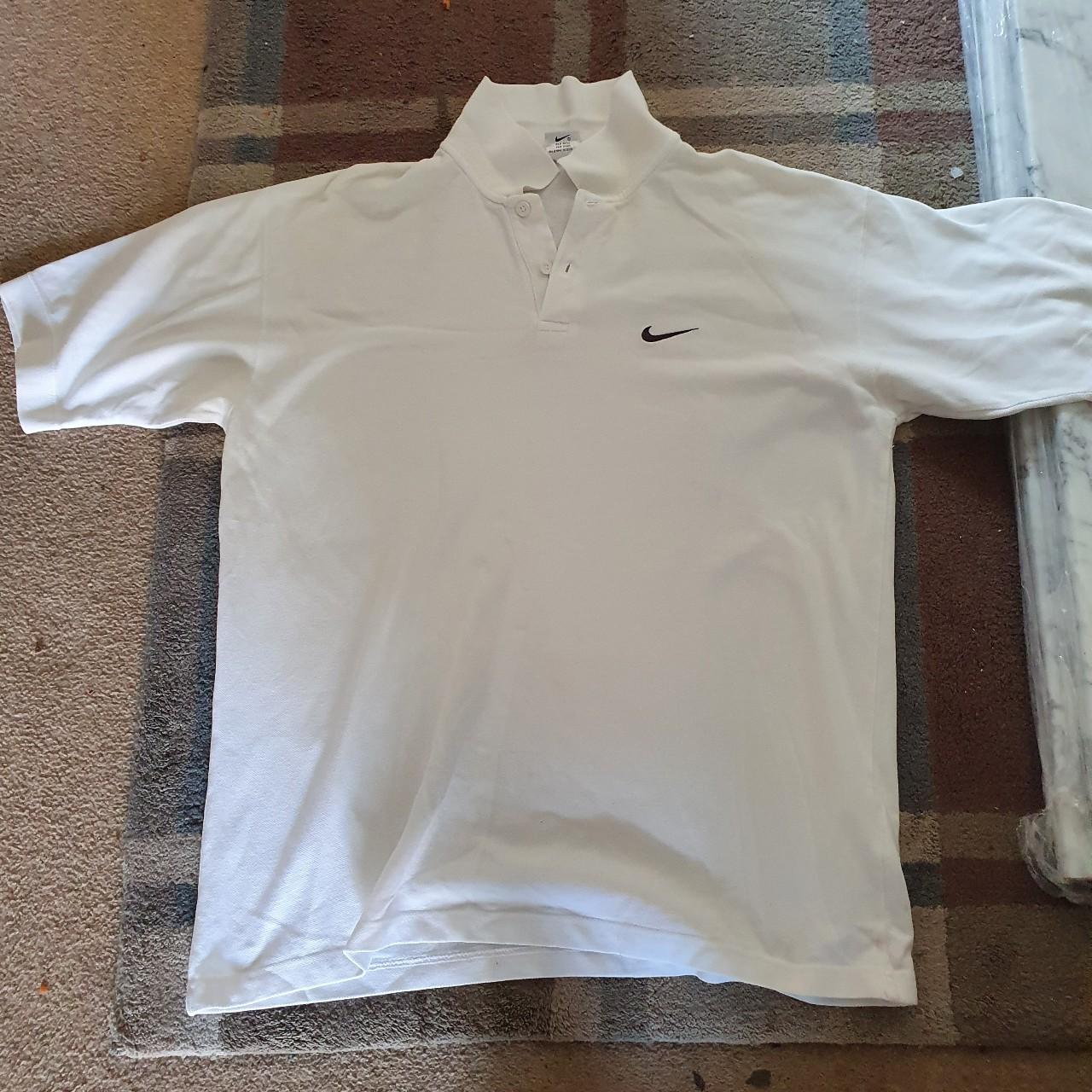 Men's large white polo Pit to pit = 24... - Depop